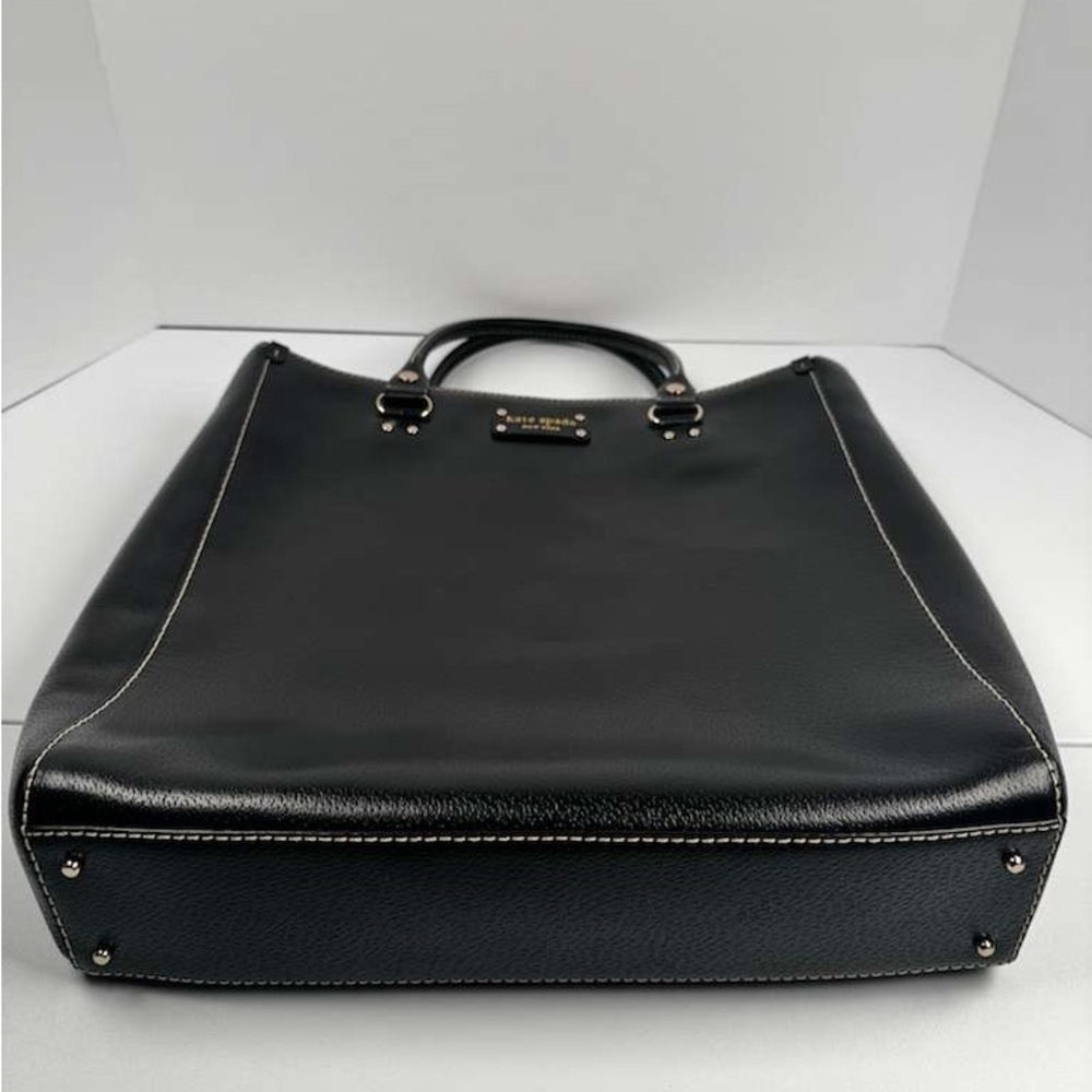 Kate Spade Wellesley Queen Boarskin Large Black Leather Tote Bag - Picture 5 of 11